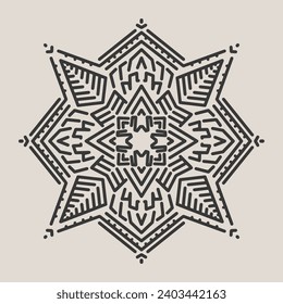 Abstract Mandala. Circular pattern in form of mandala for Henna, Mehndi, tattoo, decoration. Oriental pattern, vector illustration.