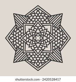 Abstract Mandala. Circular pattern in form of mandala for Henna, Mehndi, tattoo, decoration. Oriental pattern, vector illustration.