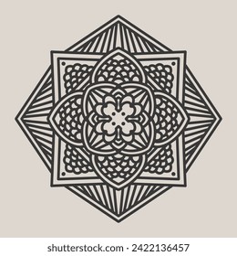 Abstract Mandala. Circular pattern in form of mandala for Henna, Mehndi, tattoo, decoration. Oriental pattern, vector illustration.