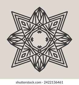 Abstract Mandala. Circular pattern in form of mandala for Henna, Mehndi, tattoo, decoration. Oriental pattern, vector illustration.