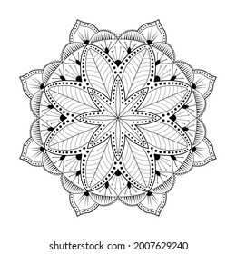 Abstrakte Mandala-Farbseite, Vektorgrafik.