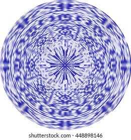 Abstract mandala of concentric lines. Vector illustration.