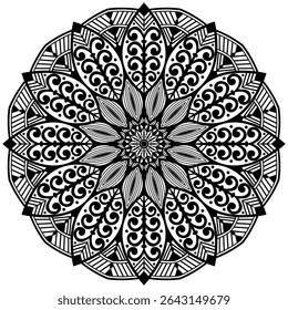 Diseño Abstractas de mandala para colorear página de libro. Tradicional y Cultural Hermoso diseño de patrones.
