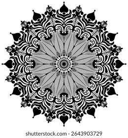 Abstraktes Mandala Design zum Färben Buchseite. Traditionelles und kulturelles Schönes Musterdesign.