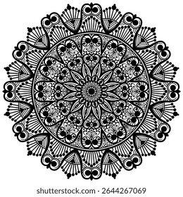 Abstract Mandala Design for Coloring Book Page. Traditional and Cultural Beautiful pattern design.