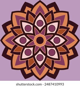 Abstract mandala design with Persian, Islamic, Turkish, and Arabic influences. Intricate floral ornamental border in a circular pattern. Perfect vector illustration for art lovers.