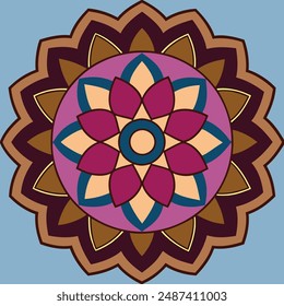 Abstract mandala design with Persian, Islamic, Turkish, and Arabic influences. Intricate floral ornamental border in a circular pattern. Perfect vector illustration for art lovers.