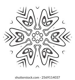 Abstract Mandala Design with Petal Forms and Dynamic Radial Symmetry