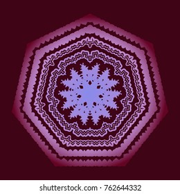 Abstract Mandala Design Red Pink Purple Vector