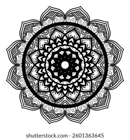 Abstract mandala design silhouette vector illustration