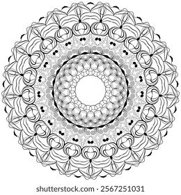 Abstract mandala with dynamic shapes and bold, creative patterns.