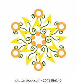 Abstract Mandala Emblem Hand Drawing