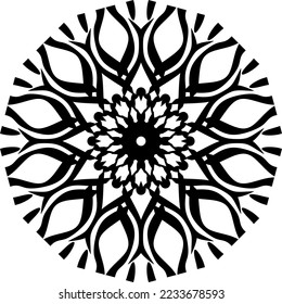 Resumen Mandala Decoración floral Flor Ronda de diseño de tatuajes de arte indio Ilustraciones vectoriales