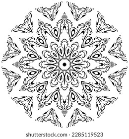 Abstract Mandala Floral Decoration Flower Round Indian Art Tattoo Design Vector Illustrations