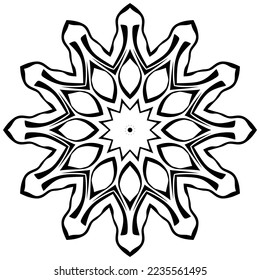 Abstract Mandala Floral Flower Decoration Indian Art Tattoo Design Illustration