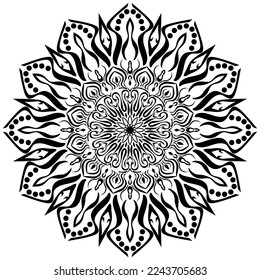 Abstract Mandala Floral Flower Ornament Decoration Round Circle Art  Illustration