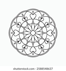 abstract mandala floral ornament illustration. mandala line art