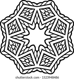 Abstract mandala with flower for Henna, Mehndi, tattoo, decoration. Decorative ornament in ethnic oriental style vector illustration.