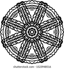 Abstract mandala with flower for Henna, Mehndi, tattoo, decoration. Decorative ornament in ethnic oriental style vector illustration.