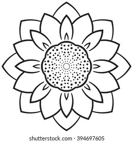 Abstract mandala flower isolated on white background. Vector illustration.