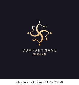 Abstract mandala flower logo icon vector design. Elegant premium ornament vector logotype symbol