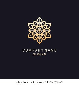 Abstract mandala flower logo icon vector design. Elegant premium ornament vector logotype symbol