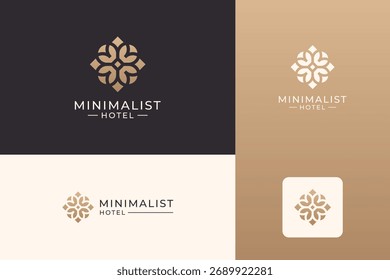 Diseño Abstractas del icono del logotipo de la flor del mandala. Símbolo elegante del logotipo del Vector del ornamento premium.