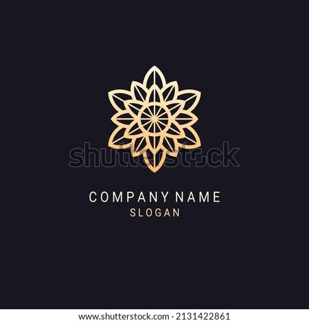 Abstract mandala flower logo icon vector design. Elegant premium ornament vector logotype symbol