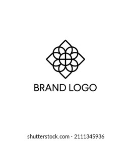 Abstract mandala flower logo vector design. Elegant premium ornament vector symbol