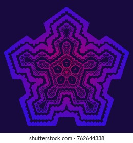 Abstract Mandala Flower Star Design Vector Pink Purple