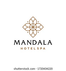 Abstract mandala flower swirl logo icon vector design. Elegant premium ornament vector logotype symbol.