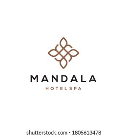 Abstract mandala flower swirl logo icon vector design. Elegant premium ornament vector logotype symbol.