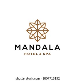 Abstract mandala flower swirl logo icon vector design. Elegant premium ornament vector logotype symbol. logo for hotel,spa,salon, and atelier