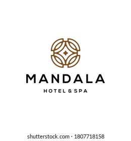 Abstract mandala flower swirl logo icon vector design. Elegant premium ornament vector logotype symbol. logo for hotel,spa,salon, and atelier