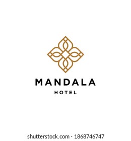 Abstract mandala flower swirl logo icon vector design. Elegant premium ornament vector logotype symbol. logo for hotel,spa,salon, and atelier
