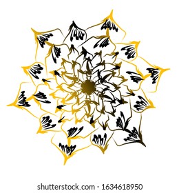 Abstract mandala flower vector illustration. Abstract flower logo