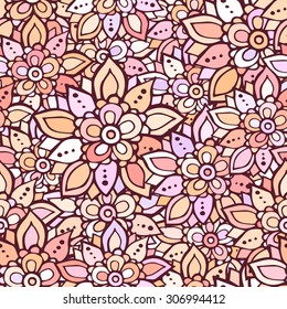 Abstract mandala flower. Wonderful flower design. Abstract flowers illustration. Seamless background. Colorful pattern.