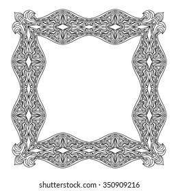 Abstract mandala frame  coloring page 