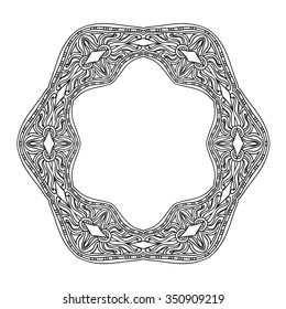 Abstract mandala frame  coloring page 