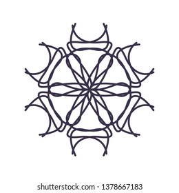 Abstract Mandala Geometry Outline for decoration or tattoo