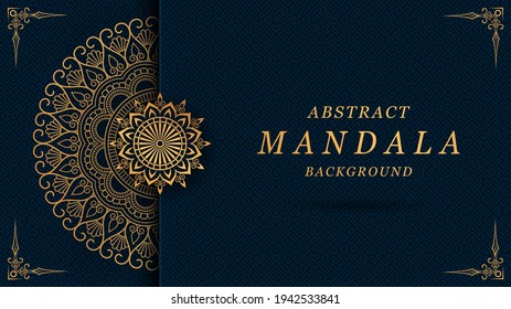 mandala abstracta con magnífico fondo de estilo de patrón arabesco para tarjeta, portada, impresión, afiche, banner, folleto, volante