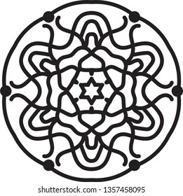 Abstract mandala graphic design decorative elements isolated on white color background for abstract concepts
