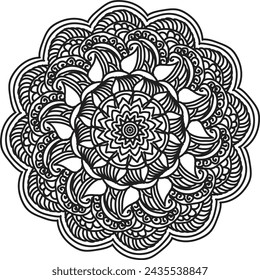 Abstract mandala graphic design decorative elements isolated on white color background for ancient geometric concepts
