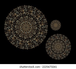 Abstract mandala hand drawn abstract shapes