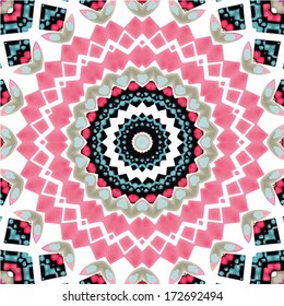 Abstract mandala / kaleidoscope symmetrical colorful decoration vector background