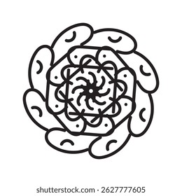 Abstract Mandala Line Art Design