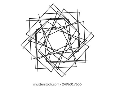 Abstract mandala line design, abstract flower symbol