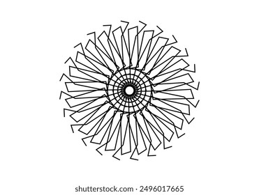 Abstract mandala line design, abstract flower symbol