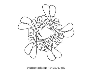 Diseño Abstractas de la línea del mandala, símbolo abstracto de la flor