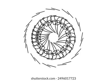 Abstract mandala line design, abstract flower symbol